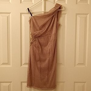 Nwot David Meister champagne sequin beaded dress